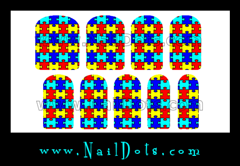 Autism Puzzle Nail Wraps