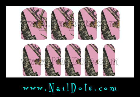 Pink Camo Nail Wraps