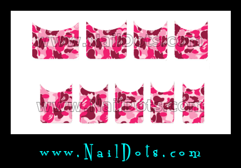 pink emo camo nail tips