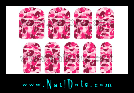Pink Emo Camo Nail Wraps